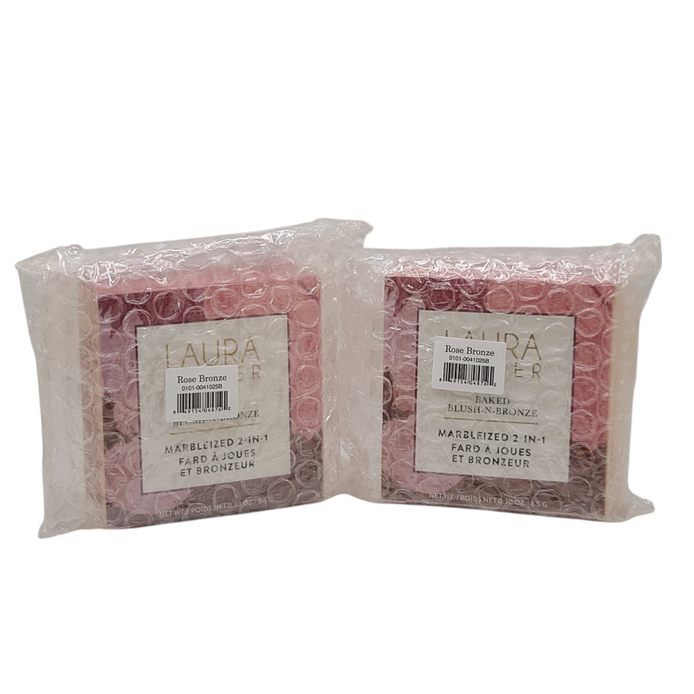 2 Pack Laura Geller Baked Blush-n-Bronze Marbleized 2-in-1 Rose Bronze 0.30oz